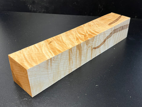 2"x2"x12" KD Figured Hard Maple Wood Spindle Turning Blank (#00280)