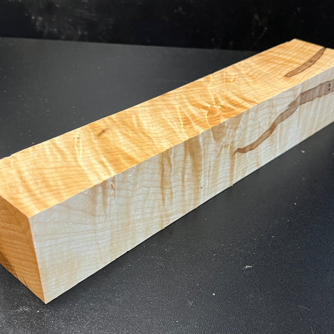 2"x2"x12" KD Figured Hard Maple Wood Spindle Turning Blank (#00280)