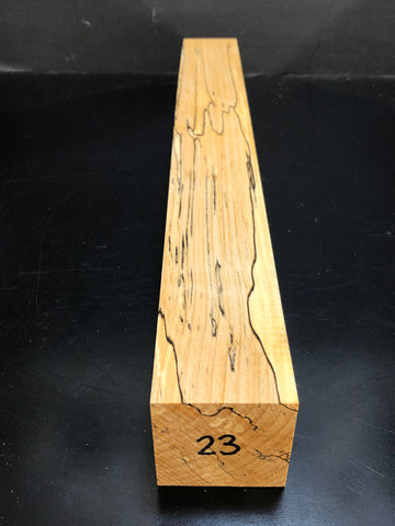2"x2"x18" KD Spalted Hard Maple Wood Spindle Turning Blank (#0023)