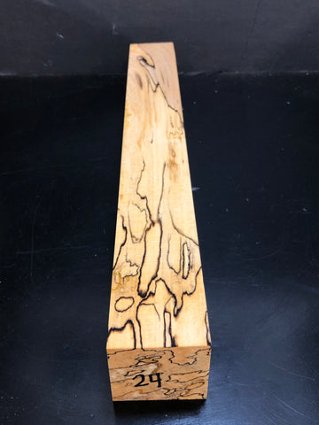 2"x2"x18" KD Spalted Hard Maple Wood Spindle Turning Blank (#0024)
