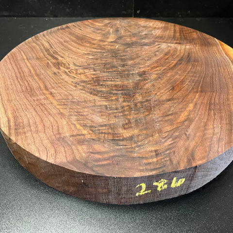 14"x2" KD Figured Black Walnut Wood Bowl Turning Blank (#00286)