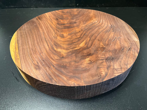 13"x2" KD Figured Black Walnut Wood Bowl Turning Blank (#00288)