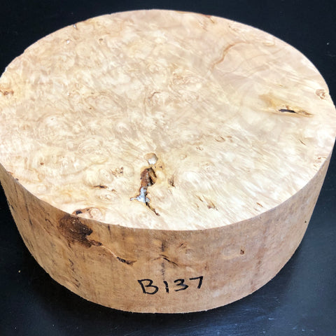 8"x3" KD Maple Burl Wood Bowl Turning Blank (#00137)