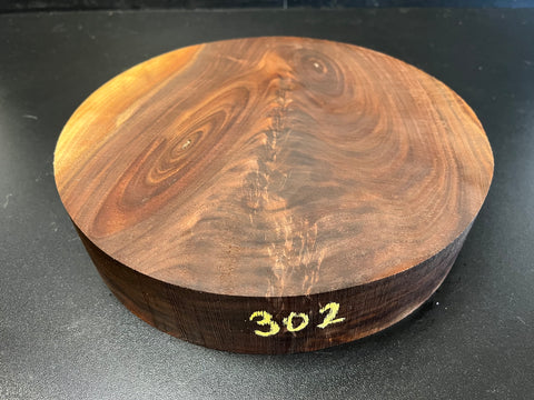 10"x2" KD Figured Black Walnut Wood Bowl Turning Blank (#00302)