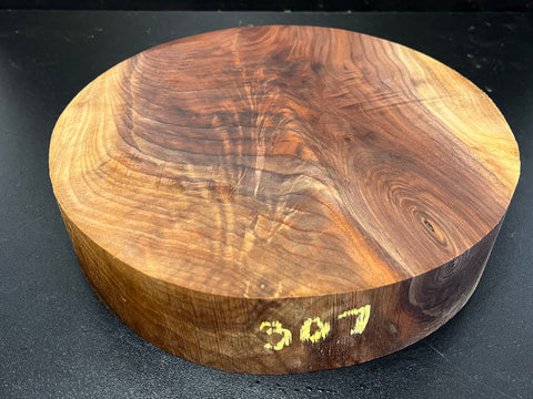 9"x2" KD Figured Black Walnut Wood Bowl Turning Blank (#00307)