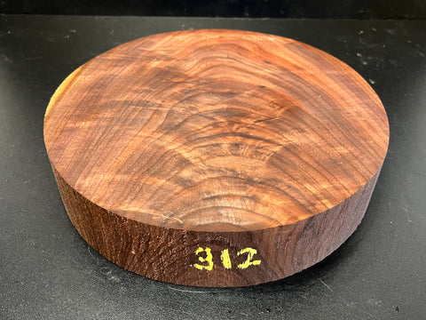 9"x2" KD Figured Black Walnut Wood Bowl Turning Blank (#00312)
