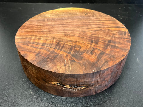 8"x2" KD Figured Black Walnut Wood Bowl Turning Blank (#00316)