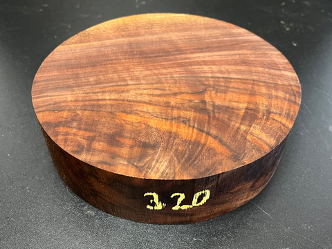 8"x2" KD Figured Black Walnut Wood Bowl Turning Blank (#00320)