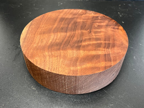 8"x2" KD Figured Black Walnut Wood Bowl Turning Blank (#00324)