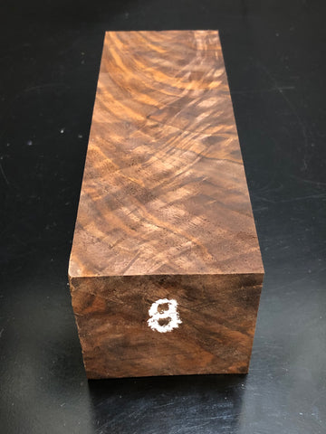 3"x3"x8" KD Figured Walnut Wood Spindle Turning Blank (#008)
