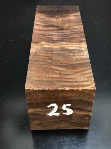 3"x3"x8" KD Figured Walnut Wood Spindle Turning Blank (#0025)