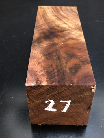 3"x3"x8" KD Figured Walnut Wood Spindle Turning Blank (#0027)