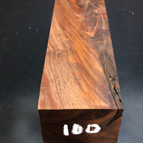 3"x3"x10" KD Figured Walnut Wood Spindle Turning Blank (#00100)
