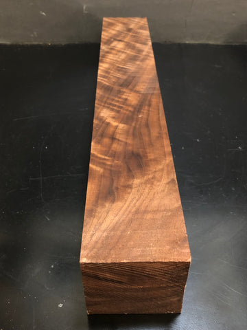3"x3"x18 KD Figured Walnut Wood Spindle Turning Blank (#00433)