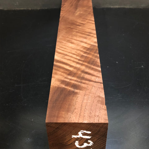 3"x3"x18 KD Figured Walnut Wood Spindle Turning Blank (#00437)