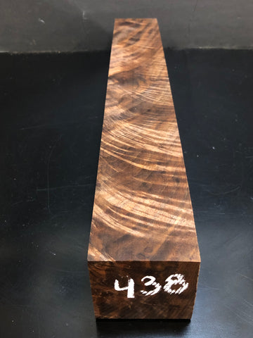 3"x3"x18 KD Figured Walnut Wood Spindle Turning Blank (#00438)