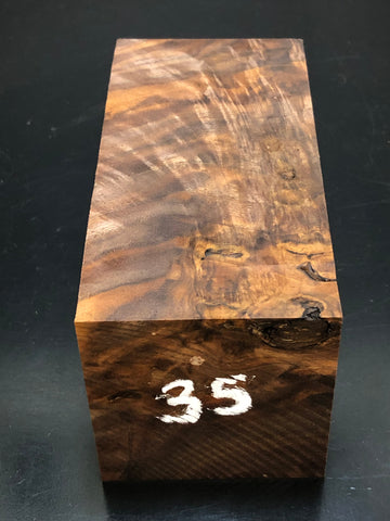 3"x3"x6" KD Figured Walnut Wood Spindle Turning Blank (#0035)