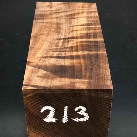 3"x3"x6" KD Figured Walnut Wood Spindle Turning Blank (#00213)