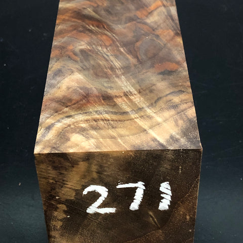 3"x3"x6" KD Figured Walnut Wood Spindle Turning Blank (#00271)