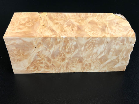 3"x3"x8" KD Maple Burl Wood Spindle Turning Blank (#00522)