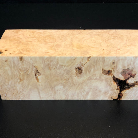 3"x3"x8" KD Maple Burl Wood Spindle Turning Blank (#00526)