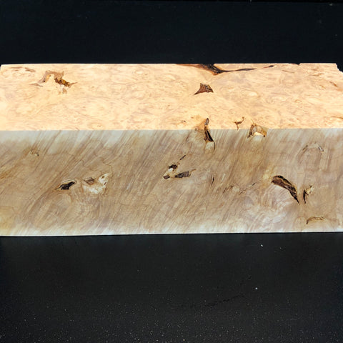 3"x3"x8" KD Maple Burl Wood Spindle Turning Blank (#00527)