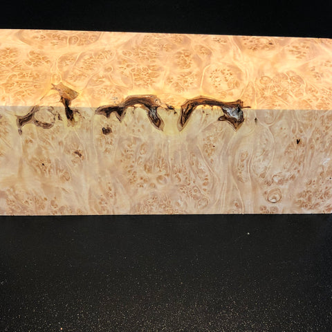 3"x3"x8" KD Maple Burl Wood Spindle Turning Blank (#00529)
