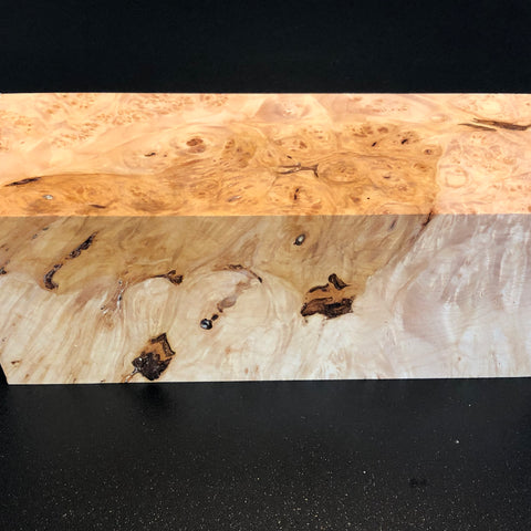 3"x3"x8" KD Maple Burl Wood Spindle Turning Blank (#00532)