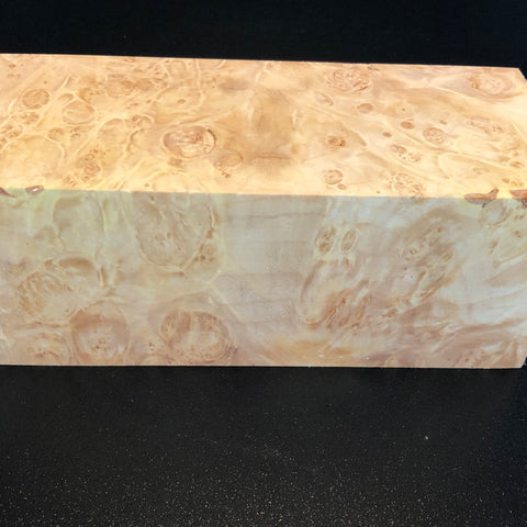 3"x3"x8" KD Maple Burl Wood Spindle Turning Blank (#00542)