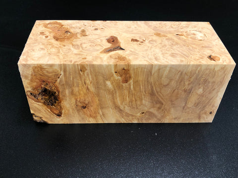 3"x3"x7" KD Maple Burl Wood Spindle Turning Blank (#00570)