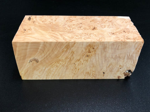 3"x3"x7" KD Maple Burl Wood Spindle Turning Blank (#00572)