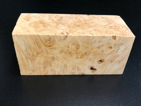 3"x3"x7" KD Maple Burl Wood Spindle Turning Blank (#00573)