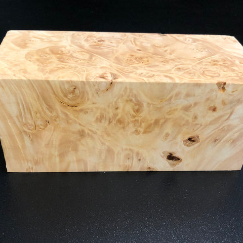 3"x3"x7" KD Maple Burl Wood Spindle Turning Blank (#00573)