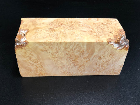 3"x3"x7" KD Maple Burl Wood Spindle Turning Blank (#00574)