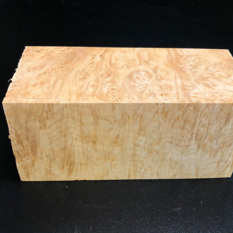 3"x3"x7" KD Maple Burl Wood Spindle Turning Blank (#00576)