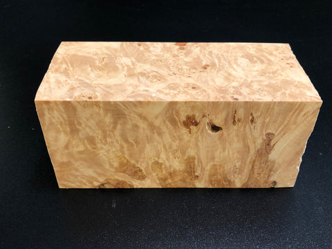 3"x3"x7" KD Maple Burl Wood Spindle Turning Blank (#00577)