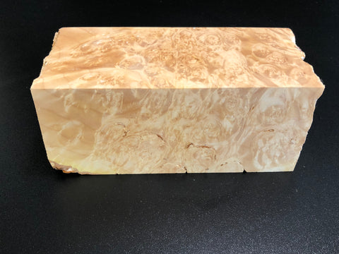 3"x3"x7" KD Maple Burl Wood Spindle Turning Blank (#00579)