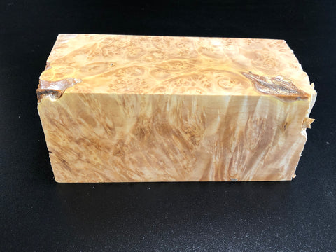 3"x3"x7" KD Maple Burl Wood Spindle Turning Blank (#00581)
