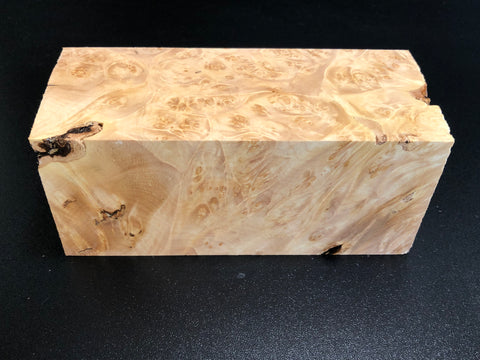 3"x3"x7" KD Maple Burl Wood Spindle Turning Blank (#00584)