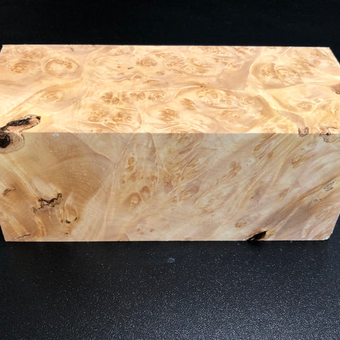 3"x3"x7" KD Maple Burl Wood Spindle Turning Blank (#00584)