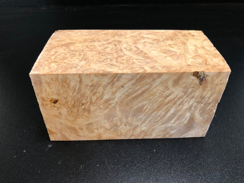 3"x3"x6" KD Maple Burl Wood Spindle Turning Blank (#00587)