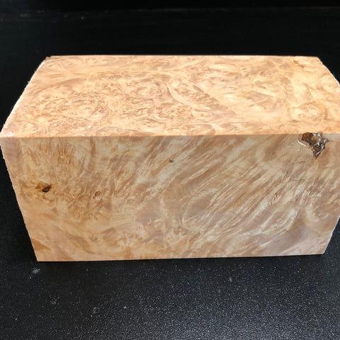 3"x3"x6" KD Maple Burl Wood Spindle Turning Blank (#00587)