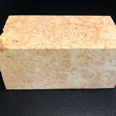 3"x3"x6" KD Maple Burl Wood Spindle Turning Blank (#00588)