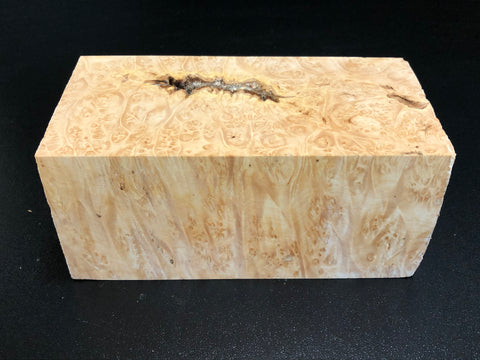 3"x3"x6" KD Maple Burl Wood Spindle Turning Blank (#00590)