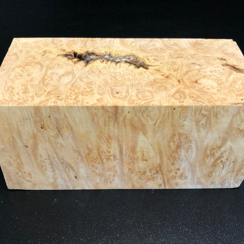 3"x3"x6" KD Maple Burl Wood Spindle Turning Blank (#00590)