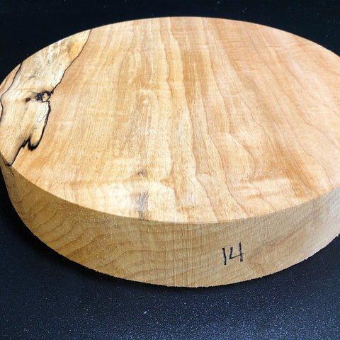 10"x2" KD Spalted Hard Maple Wood Bowl Turning Blank (#0014)