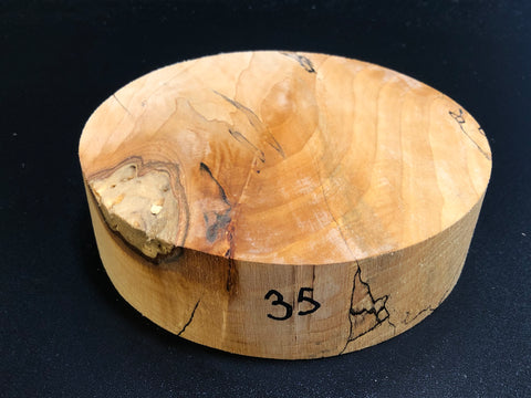 7"x2" KD Spalted Hard Maple Wood Bowl Turning Blank (#0035)