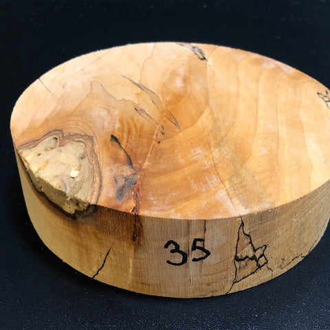 7"x2" KD Spalted Hard Maple Wood Bowl Turning Blank (#0035)