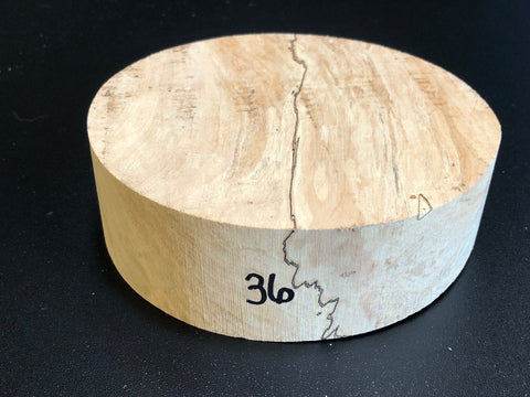 6"x2" KD Spalted Hard Maple Wood Bowl Turning Blank (#0036)