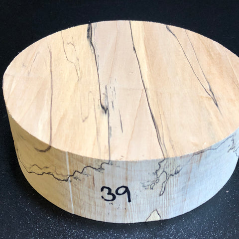 6"x2" KD Spalted Hard Maple Wood Bowl Turning Blank (#0039)